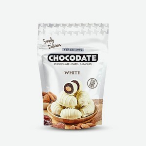Финики CHOCODATE с миндалем в белом шоколаде 100г