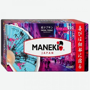 Салфетки бумажные Maneki Dream с ароматом магнолии 2 слоя белые 250 шт