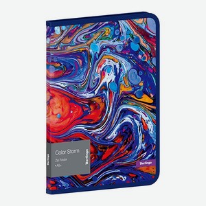 Папка на молнии BERLINGO Color Storm А5+ 600мкм с рисунком
