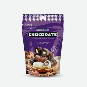 Финики в шоколаде ассорти CHOCODATE с миндалем 100 грамм