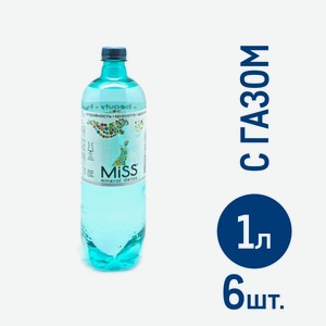 Вода минеральная Miss mineral detox газированная, 1л x 6 шт Россия