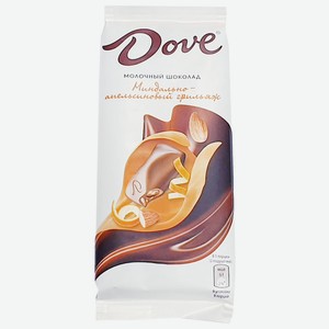 Шоколад 90 г Dove молочный шоколад с миндально-апельсиновым грильяжем м/уп