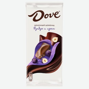 Шоколад 90 г Dove молочный Шоколад фундук- изюм м/уп