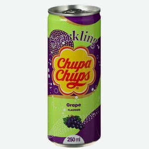 Напиток 250мл Chupa Chups sparkling Grape безалкогольный ж/б