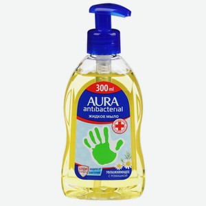 Жидкое мыло 300 мл AURA для всей семьи с антибактериальным эффектом Ромашка п/фл