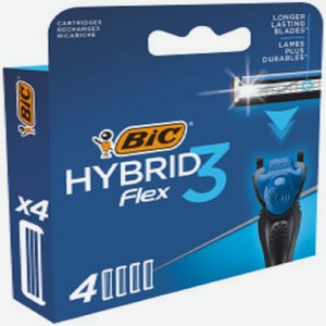 Кассеты сменные д/бритья 4 шт Bic Hybrid Flex 3 к/уп