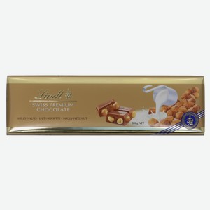 Шоколад молочный Lindt с орехом, 300г Швейцария