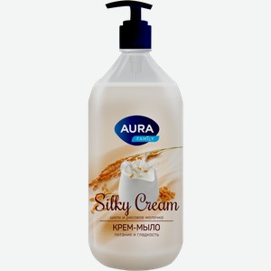 Крем-мыло Aura Silky Cream Шелк и рисовое молочко 1л