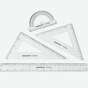 Набор линеек Darvish геометрических школьных пластиковых мягких 4 шт