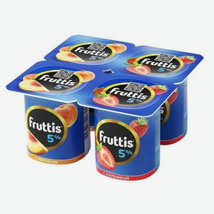 Продукт йогуртный FRUTTIS Персик/Клубника 5% 115г п/ст
