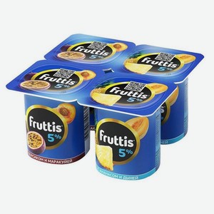 Продукт йогуртный FRUTTIS Персик-Маракуйя/Ананас-Дыня 5% 115г