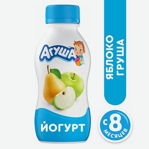 Йогурт питьевой Агуша 2.7% яблоко-груша 180г с 8месяцев
