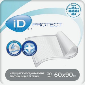 Пеленки впитывающие id PROTECT EXPERT 60х90 30 шт.