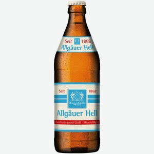 Пиво Allgauer Hell светлое 0,5 л ст/б