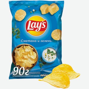 Картофельные чипсы Lay s Сметана и зелень 90 г
