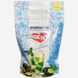 Лед Nice Ice crushed ice в термоупаковке для напитков 1 кг