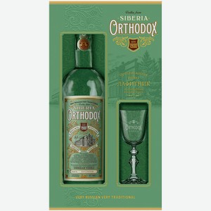 Водка Orthodox 0,7 л в подарочной упаковке + лафитник