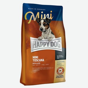 Happy Dog Mini Toscana Тоскана для маленьких собак, с уткой и лососем 4 кг