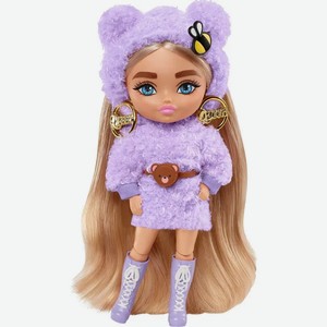 Кукла Barbie Экстра Минис 4 «Модница Блондинка в фиолетовом платье» 14 см