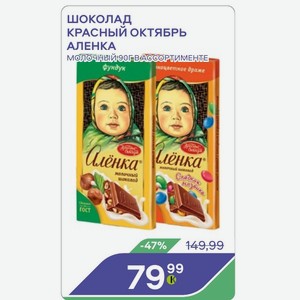 Шоколад Красный Октябрь Аленка Молочный 90г В Ассортименте