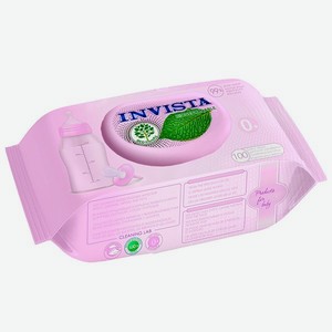 Салфетки детские влажные Invista Invista Bio Pink с первых дней жизни с клапаном 100 шт