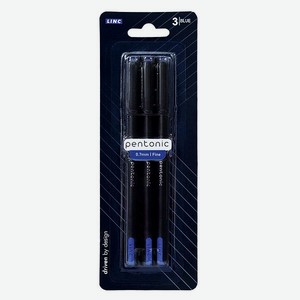 Ручки шариковые LINC синяя набор из 3 штук для школы и офиса