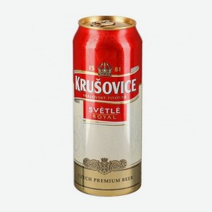 Пиво Крушовице Светлое Роял 0.43л 4.2% Ж/б