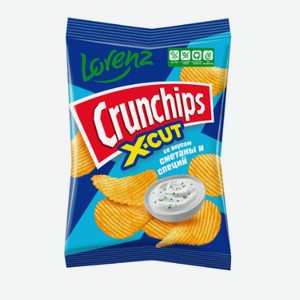 Рифленые картофельные чипсы “Crunchips X-Cut” со вкусом сметаны и специй, 70г