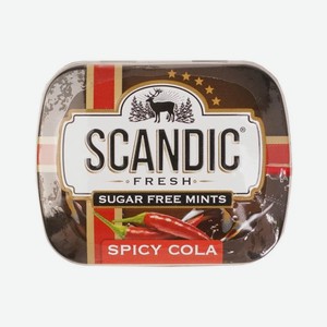 Драже освежающие Scandic со вкусом  Кола  без сахара 14 г Россия