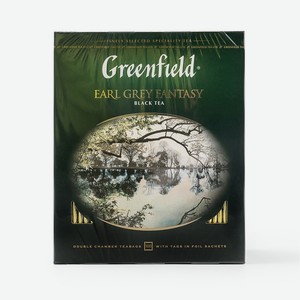 Чай черный Greenfield Earl Grey Fantasy с ароматом бергамота в пакетиках, 100 шт.
