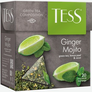 Чай зеленый Tess Ginger Мojito в пирамидках, 20 шт.