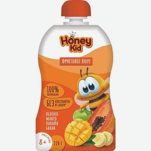 Пюре Honey Kid яблоко-манго-папайя-банан с 8 месяцев 220 г