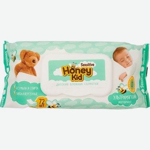 Салфетки детские Honey Kid Sensitive детские с клапаном 72шт