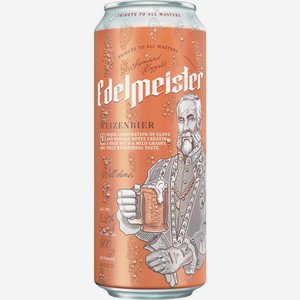 Пиво Эдельмейстер Вайценбир Пшеничное Светлое 0.5л 5.2% Ж/б