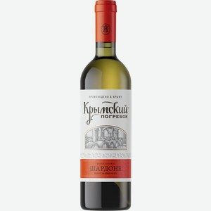 Вино Крымский погребок Шардоне белое полусладкое 13% 750мл