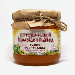 Мёд 0,350 мл Крымский мед из цветков горных трав ст/б
