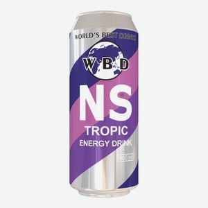 Напиток 0,5л NS Tropic б/а тонизирующий энергетический газированный ж/б
