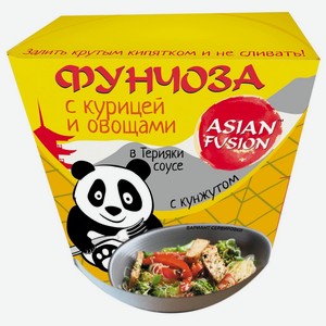 Фунчоза 68 гр ASIAN FUSION с курицей и овощами в соусе Терияки с кунжутом к/уп