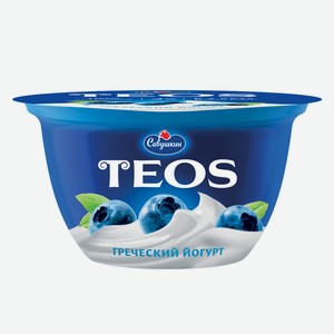 Йогурт 140г Савушкин Teos Черника греческий 2% пл/ст