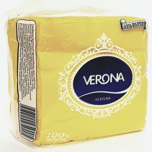 Салфетки 80 шт Verona бумажные однослойные желтые м/уп