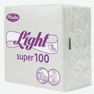 Салфетки бумажные 90 шт Plushe в ассортименте Light м/уп