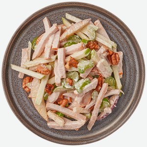 Салат с копчёной курицей, яблоками, орехами и сельдереем Шеф Перекрёсток, 200г