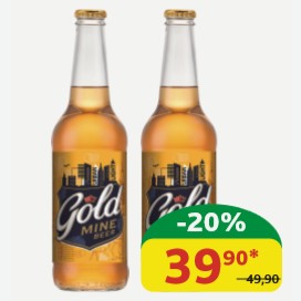 Пиво светлое Голд Майн Бир Пастеризованное, 4.6%, ст/б, 0,45 л