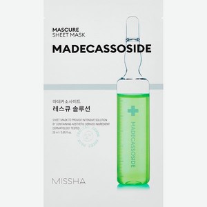 Маска тканевая MISSHA Mascure SOS с мадекаccосидом для восстановления ослабленной кожи 28 мл
