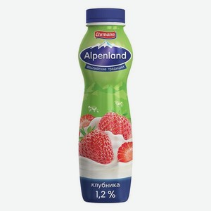 Напиток йогуртный ALPENLAND Клубника 1.2% 290г пэт
