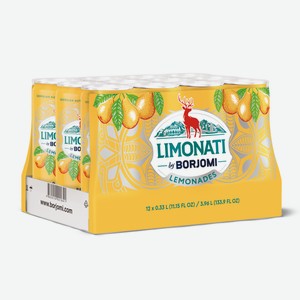 Лимонад Limonati by Borjomi Груша газированный, 330мл х 12 шт Грузия