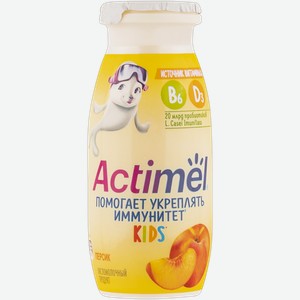 Йогурт 1,5% питьевой Актимель Кидс персик Данон п/б, 95 мл