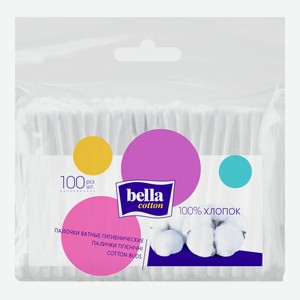 Ватные палочки Bella полиэтиленовая упаковка, 100 шт