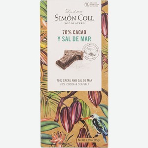 Шоколад темный 70% Саймон Колл с морской солью Саймон Колл кор, 85 г