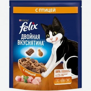 Сухой корм для кошек Felix Двойная вкуснятина с птицей, 1.3 кг